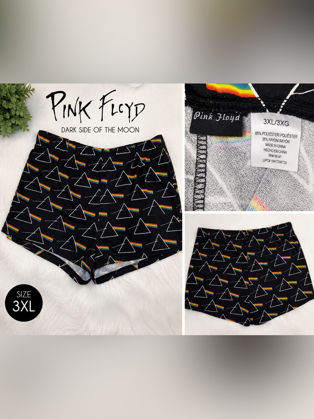Pink Floyd Dark Side of the Moon Rainbow Lounge Shorts 3XL